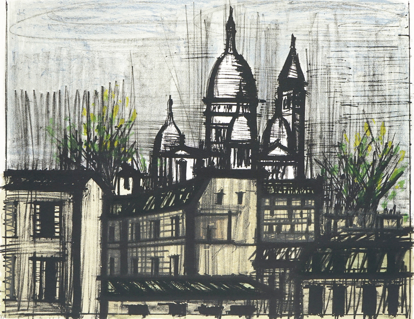 ベルナール・ビュッフェの絵画作品　タイトルは、サクレクール寺院 No.38